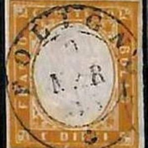 94708m - ANTICHI STATI: Sardegna - Sass # 14Dca - USATO annullo FOLIGNO