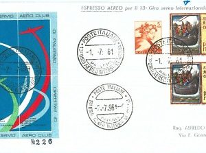 70962  - STORIA POSTALE - AVIAZIONE: 13° Giro Aereo  SICILIA  # 00771 1961