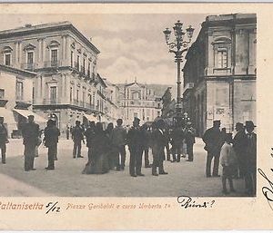 CARTOLINA d'Epoca - CALTANISETTA Citta' : PIAZZA GARIBALDI
