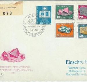 66478 - SWITZERLAND - POSTAL HISTORY - FDC COVER 1961:  Minerals PRO PATRIA