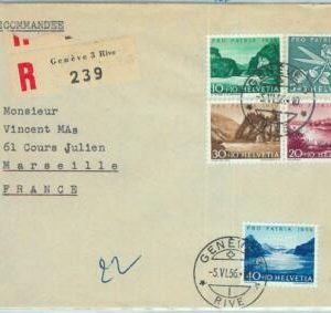 67441 - SWITZERLAND - Postal History -  PRO-PATRIA on COVER 1956 FLOWERS  Roses