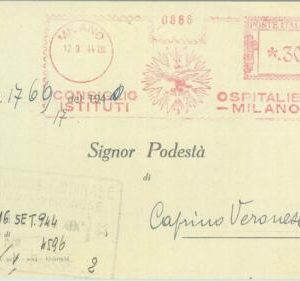 87560 - ITALY - POSTAL HISTORY - RED MECHANICAL POSTMARK - BIRDS Eagle 1944