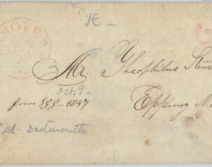 74491 - USA - POSTAL HISTORY - PRE-PHILATELIC COVER from Hanover, New Hamp. 1847