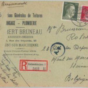 77510 - GERMANY - POSTAL HISTORY - COVER  sent by BELGIAM POW from Gelsenkirchen