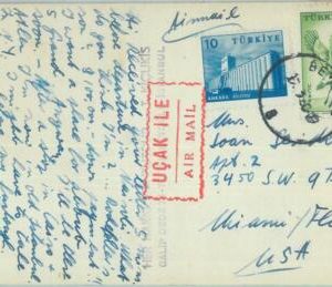 87569  - TURKEY  - POSTAL HISTORY -  STAMPS on  POSTCARD 1960 - BIRDS