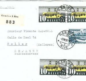 70928 - SWITZERLAND - Postal History - STAMPS on COVER 1950:  autobus BUS