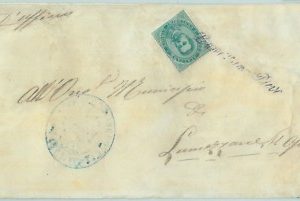 68550 - REGNO - STORIA POSTALE : BUSTA con annullo LUMEZZANE PIEVE - Viola!