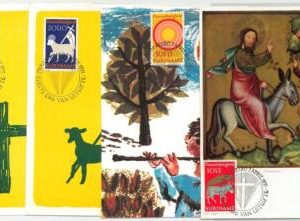 63931 -  SURINAME - POSTAL HISTORY: set of 4 MAXIMUM CARD 1971  EASTER Religion