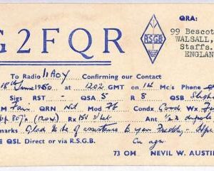 ad9088 - GREAT BRITAIN - RADIO FREQUENCY CARD - England - 1950