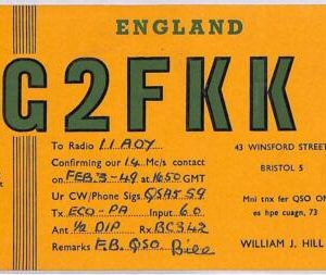 ad9087 - GREAT BRITAIN - RADIO FREQUENCY CARD - England - 1950