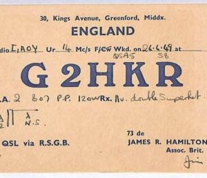ad9092 - GREAT BRITAIN - RADIO FREQUENCY CARD - England - 1949