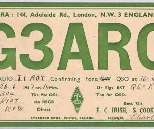 ad9093 - GREAT BRITAIN - RADIO FREQUENCY CARD - England - 1947