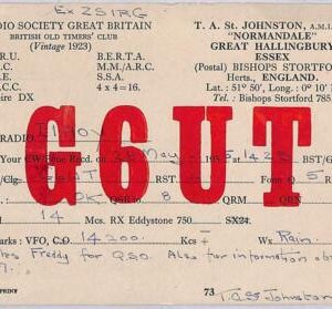 ad9148 - GREAT BRITAIN - RADIO FREQUENCY CARD - England - 1955