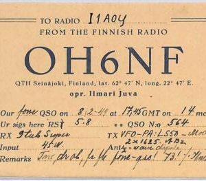 ad9042 - FINLAND - RADIO FREQUENCY CARD   -  1949
