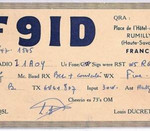 ad9058 - FRANCE - RADIO FREQUENCY CARD   - 1947