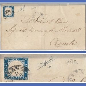 53309  - ITALIA REGNO - Storia Postale: Sassone 11 su BUSTA da POZZUOLI 1863