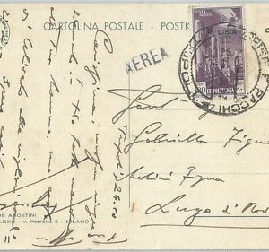 71589 - STORIA POSTALE - LIBIA Libya 1941 - Sassone PA 48  ISOLATO su cartolina