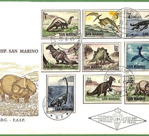 ZA1614 - SAN MARINO - Postal History - Large  FDC COVER 1965 DINOSAURS