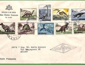 ZA1615 - SAN MARINO - Postal History - Large  FDC COVER 1965 DINOSAURS