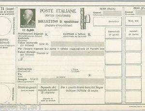55378 - ITALIA REGNO -  BOLLETTINO di SPEDIZIONE  Postale: 5.00 Lire - P65