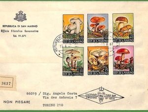 ZA1616 - SAN MARINO - Postal History - Large  FDC COVER 1967  MUSHROOMS