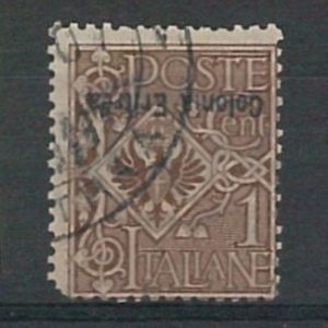 66175  - ITALIA COLONIE: ERITREA  - Sassone 19c USATO - SOVRASTAMPA CAPOVOLTA