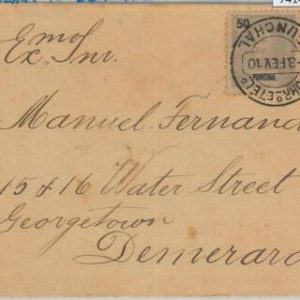 74146 - PORTUGAL - Postal History -  COVER from FUNCHAL to DEMERARA 1910