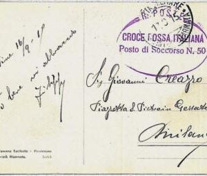 31038 - ITALY - POSTAL HISTORY- POSTCARD with RED CROSS postmark 1915