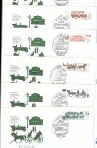 70938 - RUSSIA - Postal History - Set of 6 FDC Covers: CARS tram CARRIAGE sled