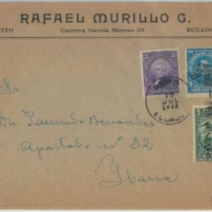 74124  - ECUADOR - Postal History - COVER  to IBARRA - Muller catalogue # 8 1923