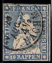94992dA -   SWITZERLAND - STAMP - Zumstein # 23 Cc -  Fine  USED