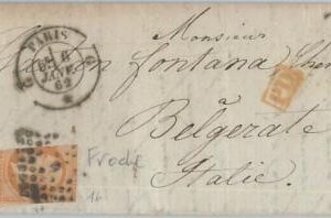74128 - FRANCE - Postal History - Yvert #23  on COVER to ITALY 1862 - FRAUD ?