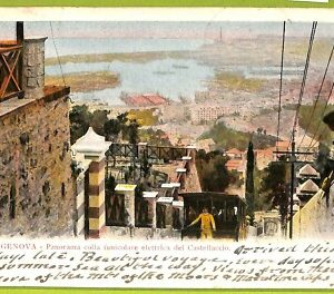 aa9057- CARTOLINA D'EPOCA  GENOVA Città :Funicolare elettrica del Castellaccio