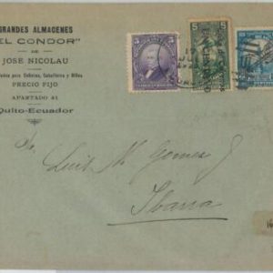 74126  - ECUADOR - Postal History - COVER  to IBARRA - Muller catalogue # 8 1923