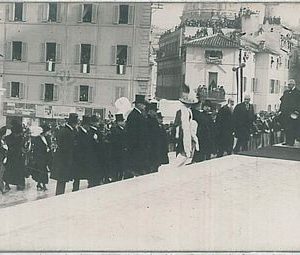 CARTOLINA d'Epoca ROMA - fotografica: VISITA PRESIDENTE WILSON 1919 -- REALI
