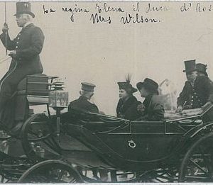 CARTOLINA d'Epoca ROMA - fotografica: VISITA PRESIDENTE WILSON 1919 -- REALI