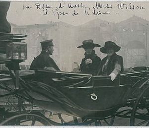 CARTOLINA d'Epoca ROMA - fotografica: VISITA PRESIDENTE WILSON 1919 -- REALI