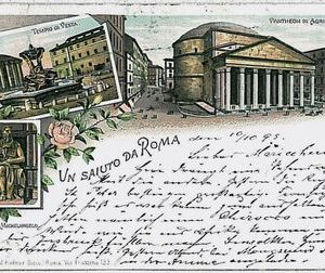 CARTOLINA d'Epoca ROMA - UN SALUTO tipo GRUSS AUS 1895