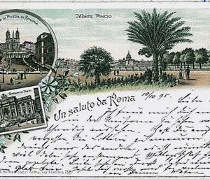 CARTOLINA d'Epoca ROMA - UN SALUTO tipo GRUSS AUS 1895
