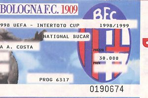 C0877 - Vecchio BIGLIETTO PARTITA CALCIO - 1998: BOLOGNA - NATIONAL BUCAREST