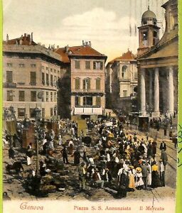 aa9076- CARTOLINA D'EPOCA  GENOVA Città : Piazza S.S. Annunziata
