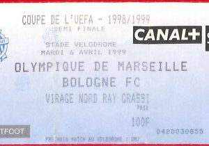 C0882 -Vecchio BIGLIETTO PARTITA CALCIO - 1998/1999: OLYMPIC MARSEILLE - BOLOGNA