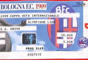 C0884 - Vecchio BIGLIETTO PARTITA CALCIO - 1999: BOLOGNA - OLYMPIQUE LION