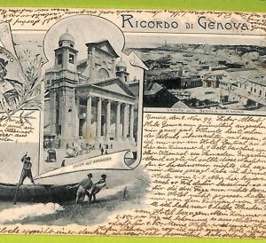 aa9103- CARTOLINA D'EPOCA  GENOVA Città : Chiesa dell'Annunziata