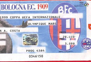 C0887 - Vecchio BIGLIETTO PARTITA CALCIO - 1999: BOLOGNA - OLYMPIQUE MARSEILLE