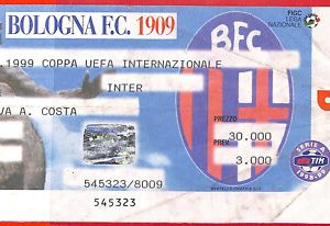 C0891 - Vecchio BIGLIETTO PARTITA CALCIO - 1999: BOLOGNA - INTER
