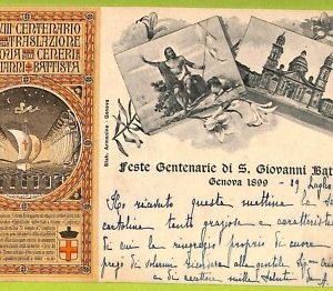 aa9113- CARTOLINA D'EPOCA GENOVA Città :Feste Gentenariè di S. Giovanni Battista