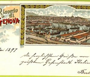aa9114- CARTOLINA D'EPOCA  GENOVA Città : Panorama da Villa Rosazza