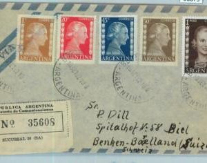 96879 -  ARGENTINA - POSTAL HISTORY  Registered COVER to SWITZERLAND 1952  EVITA