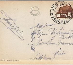 53384 - ITALIA COLONIE: ERITREA  - Storia Postale: Sassone 205 su CARTOLINA
